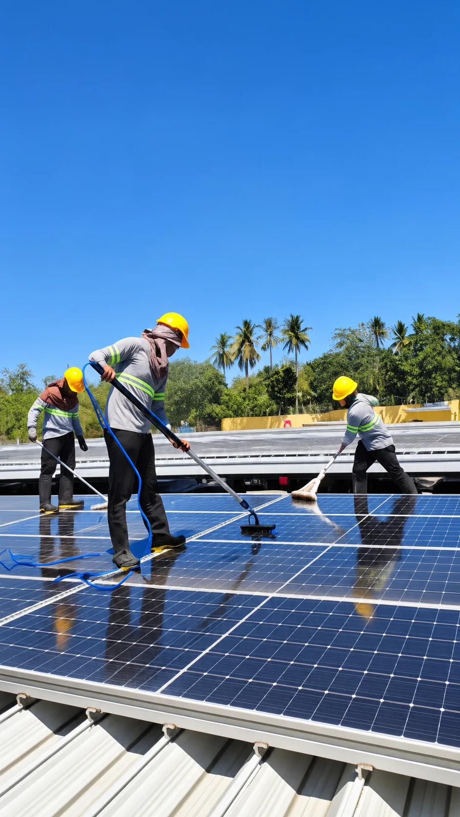 Preventive maintenance work on the Waltermart Candelaria solar installation